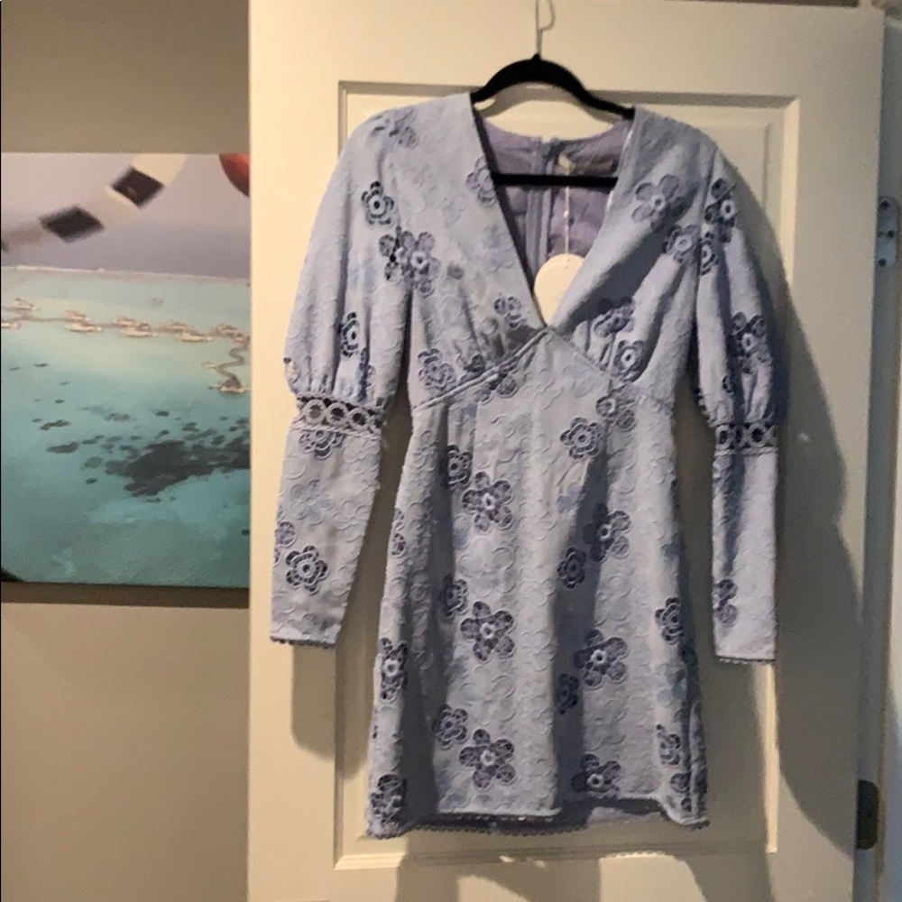 NWT La Madison Talulah baby blue S mini dress